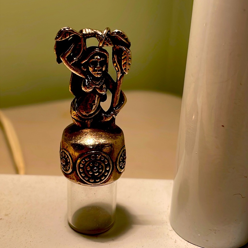 Sterling silver pendant with glass vial